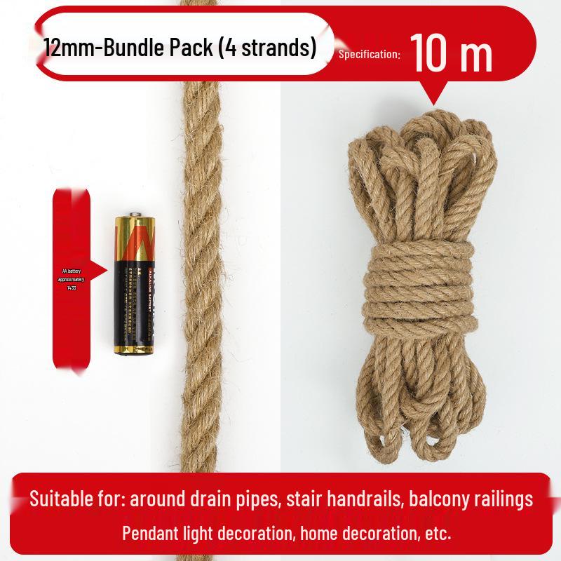 Hemp Rope: Handmade Thick String for DIY Weaving, Cat Scratching, Photo Wall Decor