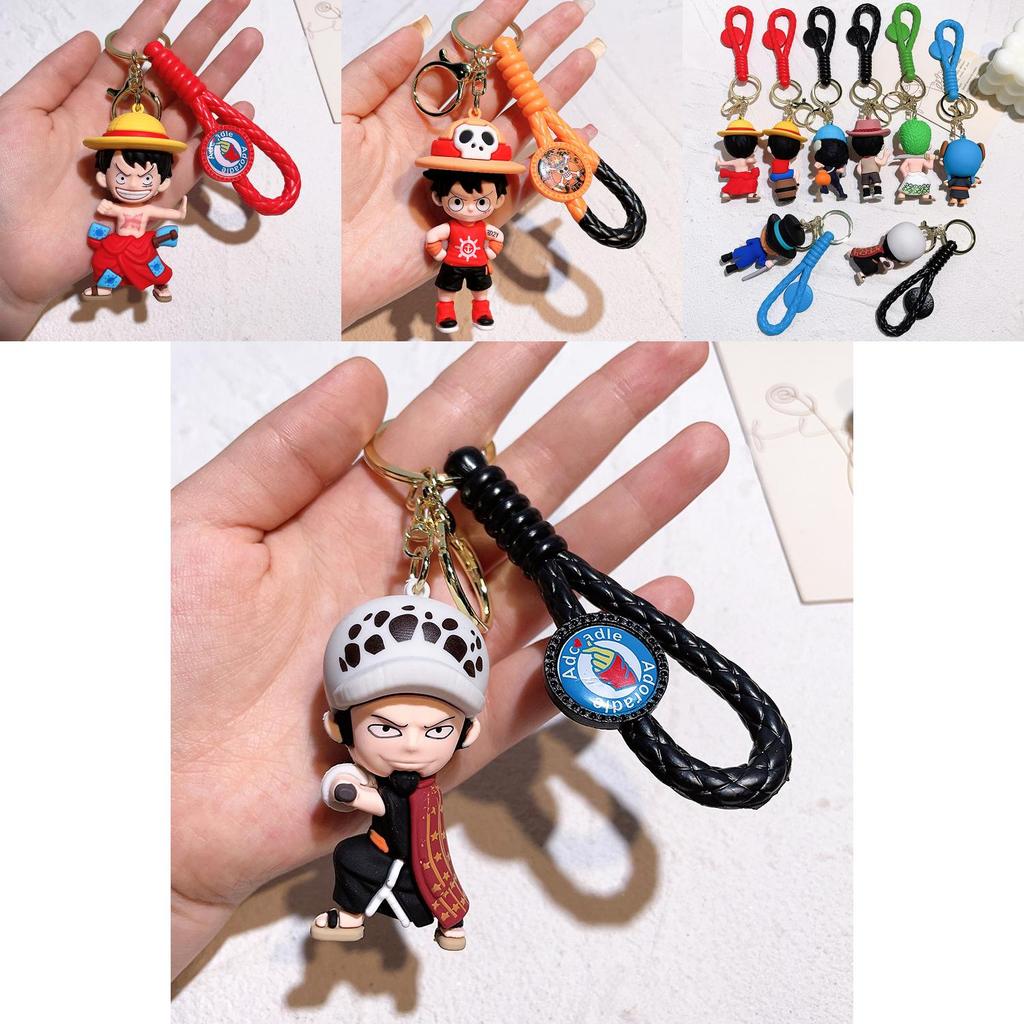 Stilvoller One Piece Schlüsselanhänger für Luffy Nami Sanji Zoro Fans Langlebiges Silikon-Accessoire