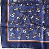 Used Excellent Condition HERMES Scarf Carre 45 Petit Carre Gavroche Number Digits 100% Silk Made In France Women Navy