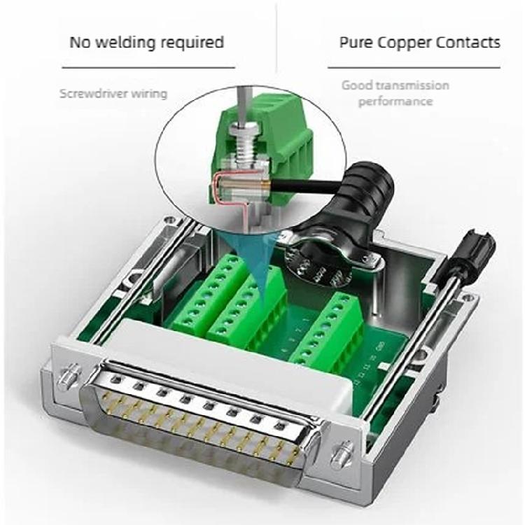 DB25 25Pin AntiCorrosion Terminals Plugs Quick Connect Design Copper Gold Plateds Contacts For Reliable Signal Transfer