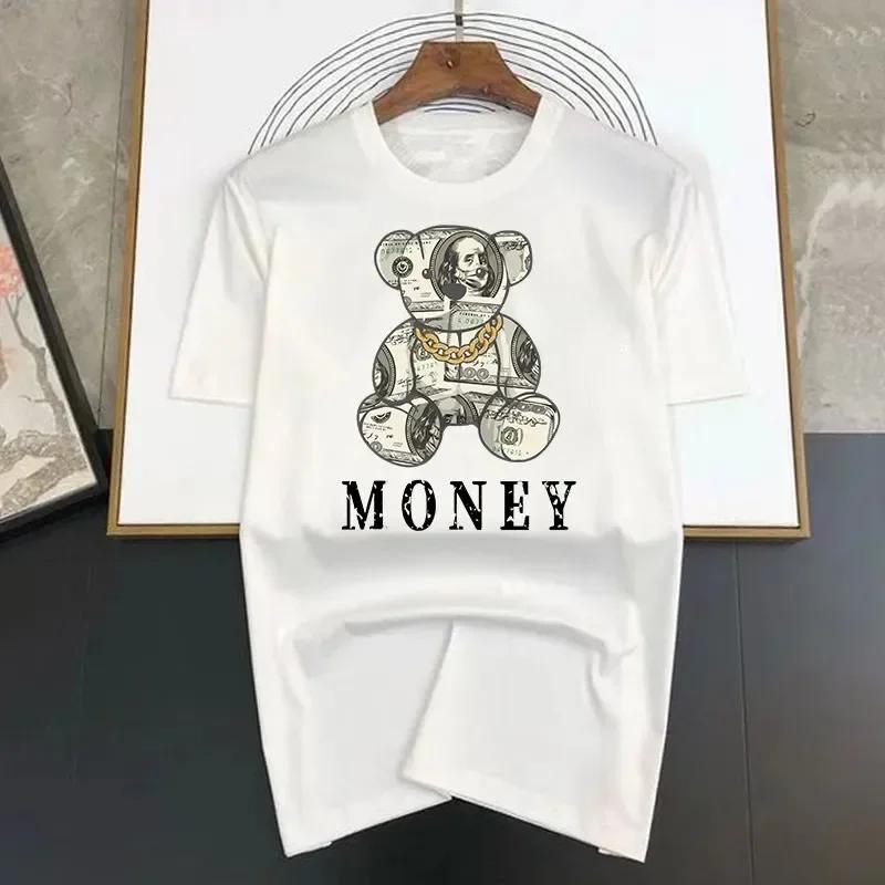 Luxury Style T-shirts Summer Men's Tshirt Y2K O-Neck Short Sleeve 100% Cotton Print Street Fashion Women's Casual Top