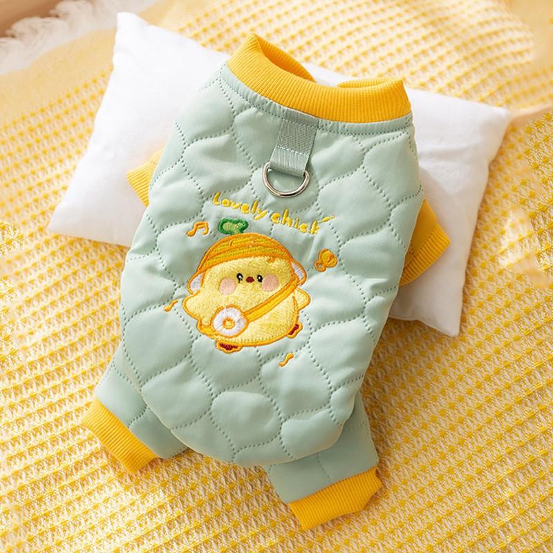 Hundemantel aus dicker, warmer, gesteppter Baumwolle mit Taschen, Traktion für vierbeinige Hunde, Teddybär, Bigbear