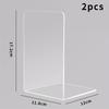 2-8pcs Transparent Acrylic Bookends L-Shaped Desktop Decorative Storage Rack Stable Support Book Stand Easy To Access for Office