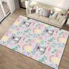 Cute Koala Cartoon Carpet with Rainbows and Floral Pattern Design Suitable for Use As an Anti-slip for Living Room Bedroom Sofas