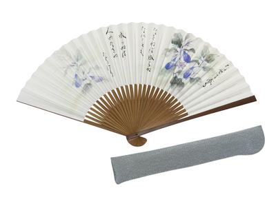Kyoto Faltfächer Uesugi Berühmt a a Handgefertigt in Kyoto Hergestellt aus karaki Kommt mit einem Fächeretui und Präsentation - Yozans Zitat "Wo es