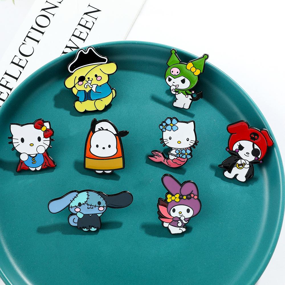 Cute Creative Personality Sanrio Brooch Pirate Pudding Dog Ragdoll Jade Cinnamon Dog Kulomi Badge