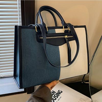 Fashion Color Matching Large-capacity Bag Women's New Casual Tote Bag Versatile Commuter Shoulder Bag