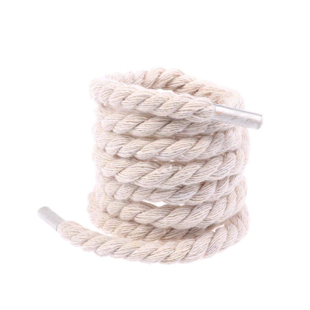 2Pcs Round Thick Rope Laces Polyester Cotton Solid Color Laces 0.8Cm Diameter 120/140/160Cm Length Bold Shoelaces