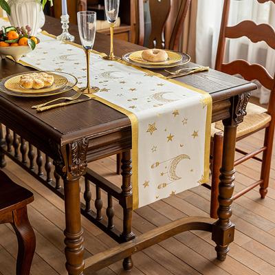 Ramadan Table Flag Cloth Muslim Decor 2026 Nappe Eid Mubarak Table Runner Party Home Decoration Mubarak Moon and Star Dinnerware