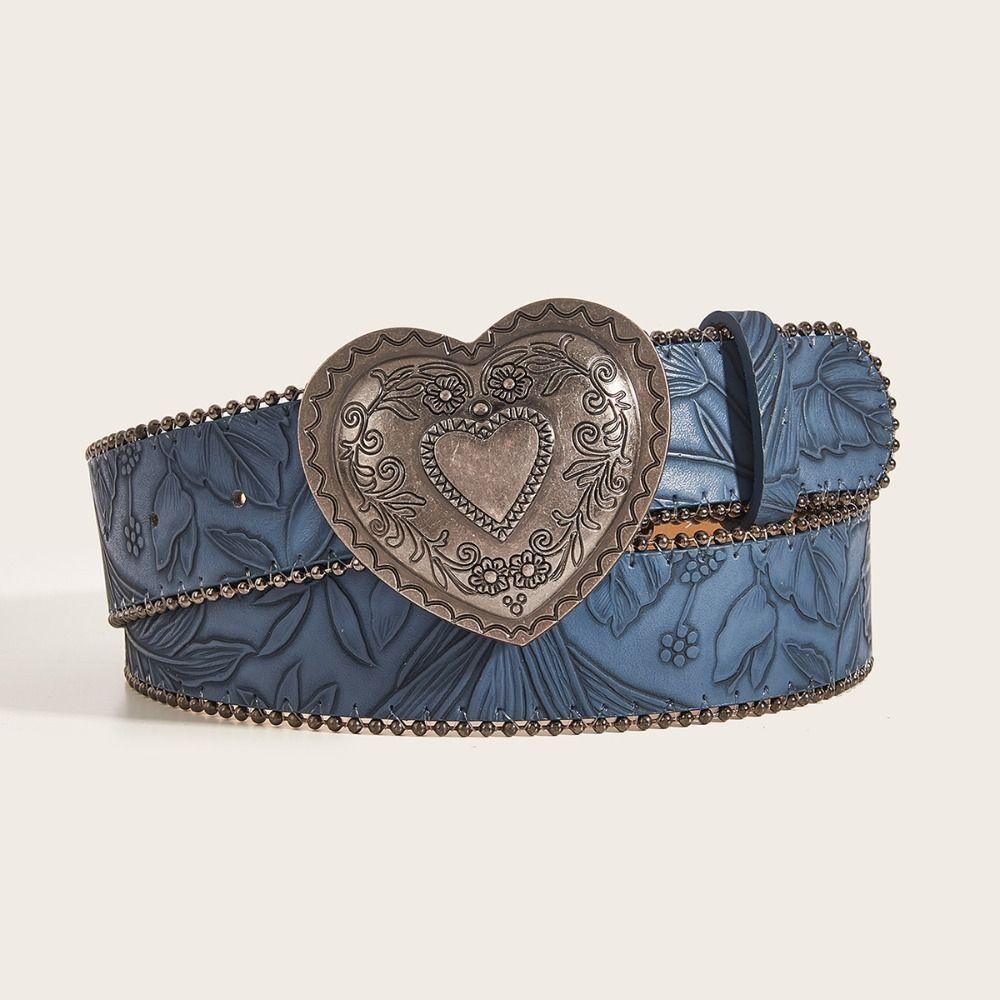 Retro Women's Belt Gothic Dress Jeans Belt Vintage Heart Waist Belt  Streetwear