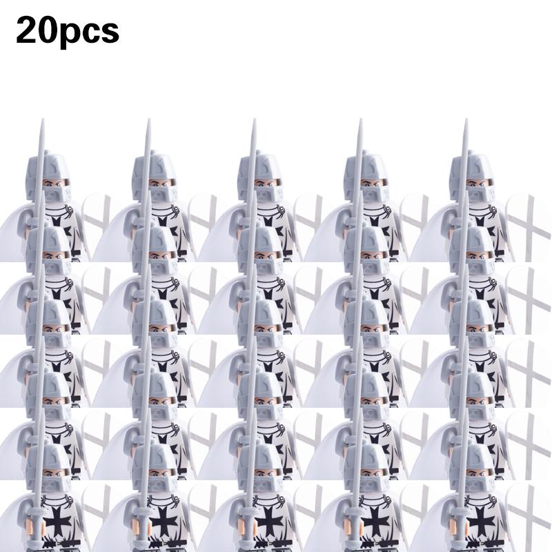 Set militari medievali Action figure Blocchi da costruzione Mattoni Cavaliere romano Soldato spartano Elmo Spada ArmiGiocattoli per bambini