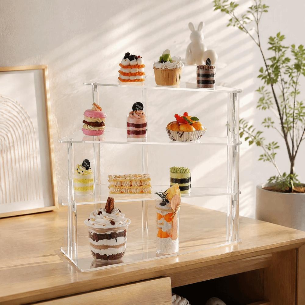 3/4 Tier Cupcake Stand Triangular Base Display Stand Fashion Rack Acrylic Display Stand  Perfume
