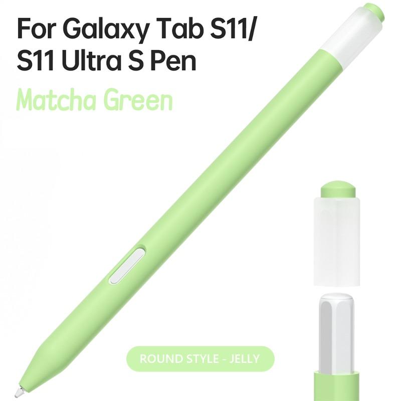 Силиконовый чехол-пенал для планшета Samsung Galaxy Tab S11 S11 Ultra, защитный чехол для стилуса, мягкий, ударопрочный, нескользящий, пеналы для карандашей for S11 S11Ultra зелёный