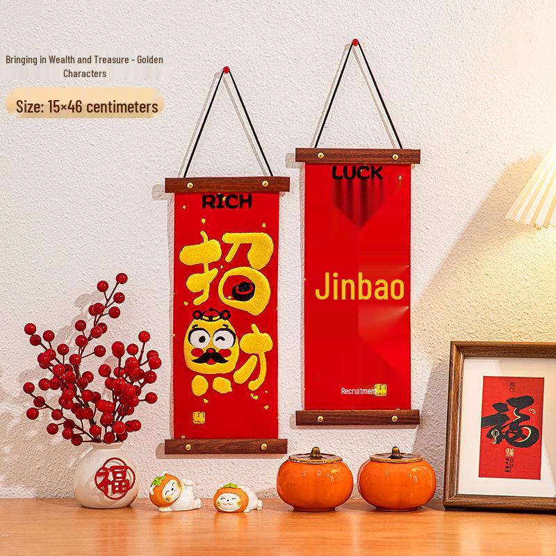 Chinese New Year Decor: Knot Pendants, Couplets, Fu Character Ornaments for Indoor Festivities and Living Room Atmosphere
