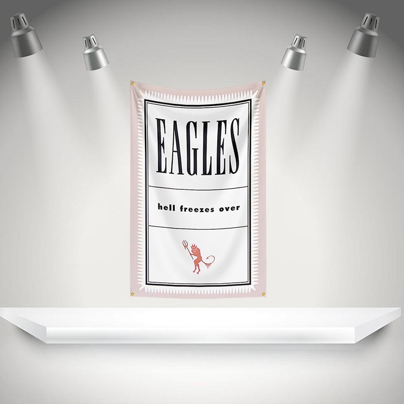 E-eagles Flag Rock Music Band Banner HD Printing Tapestry Exhibition, Music Band Fans, Garage Decor