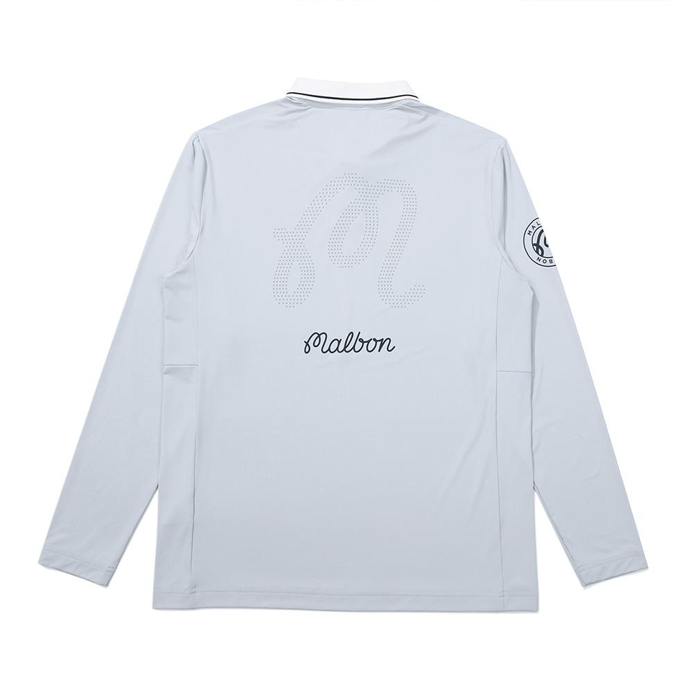 MALBON GOLF M Mesh Mix Long Sleeve T-Shirt Light Gray (Man)