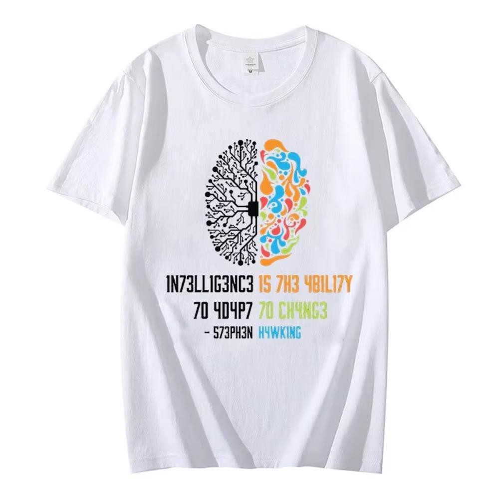 

Одежда для мужчин Футболка Интеллект — это способность адаптироваться к изменениям Научная футболка Подарок Женщинам Мужчинам Классические футболки для мужчин S белый