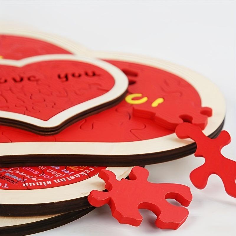 1Pc Valentine's Day Heart Puzzle: 20 Reasons To Love You and I Love You Puzzle Red Love Valentine's Day Party Gift for Couples