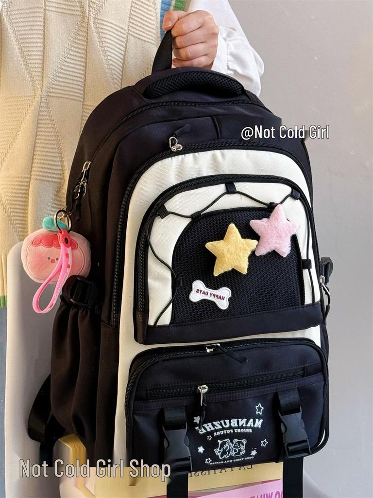 Large Capacity College Style Backpack for Girls - Cute School Bag for Middle & High School Students
