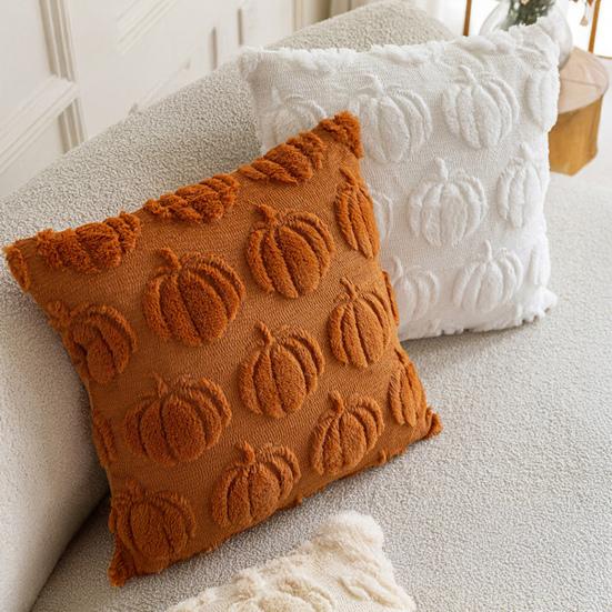 Yousheng Pumpkin Pattern Pillowcase Solid Color Hide Zipper Soft Wool Velvet Pillow Case Halloween Cushion Cover Home Decor