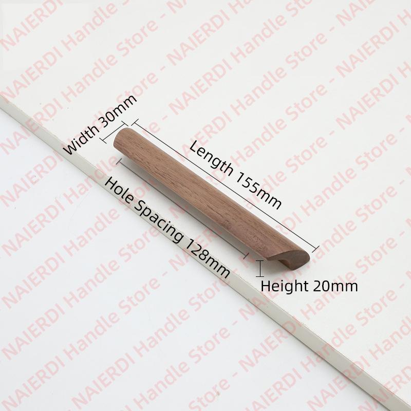 NAIERDI Solid Wood Cabinet Handles Modern Single Hole Wooden Pulls Octagon Round Knobs for Kitchen Cupboard Wardrobe Hardware
