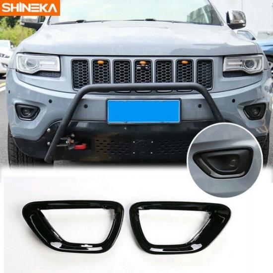Black Tail Light &Fog Light Lamp Cover Guard Trim For Jeep Grand Cherokee 14-17
