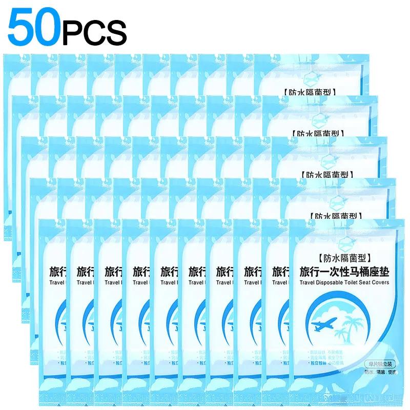 100/1pcs Disposable Toilet Seat Cover Mat Portable Travel Safety Toilet Seat Paper Pads Waterproof Cushion Bathroom Accessories