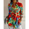 Fashion Women's Summer Shirt Top Elegant Long Sleeve Button Floral Print Shirt Sophisticated Casual Comfortable Women's Clothing