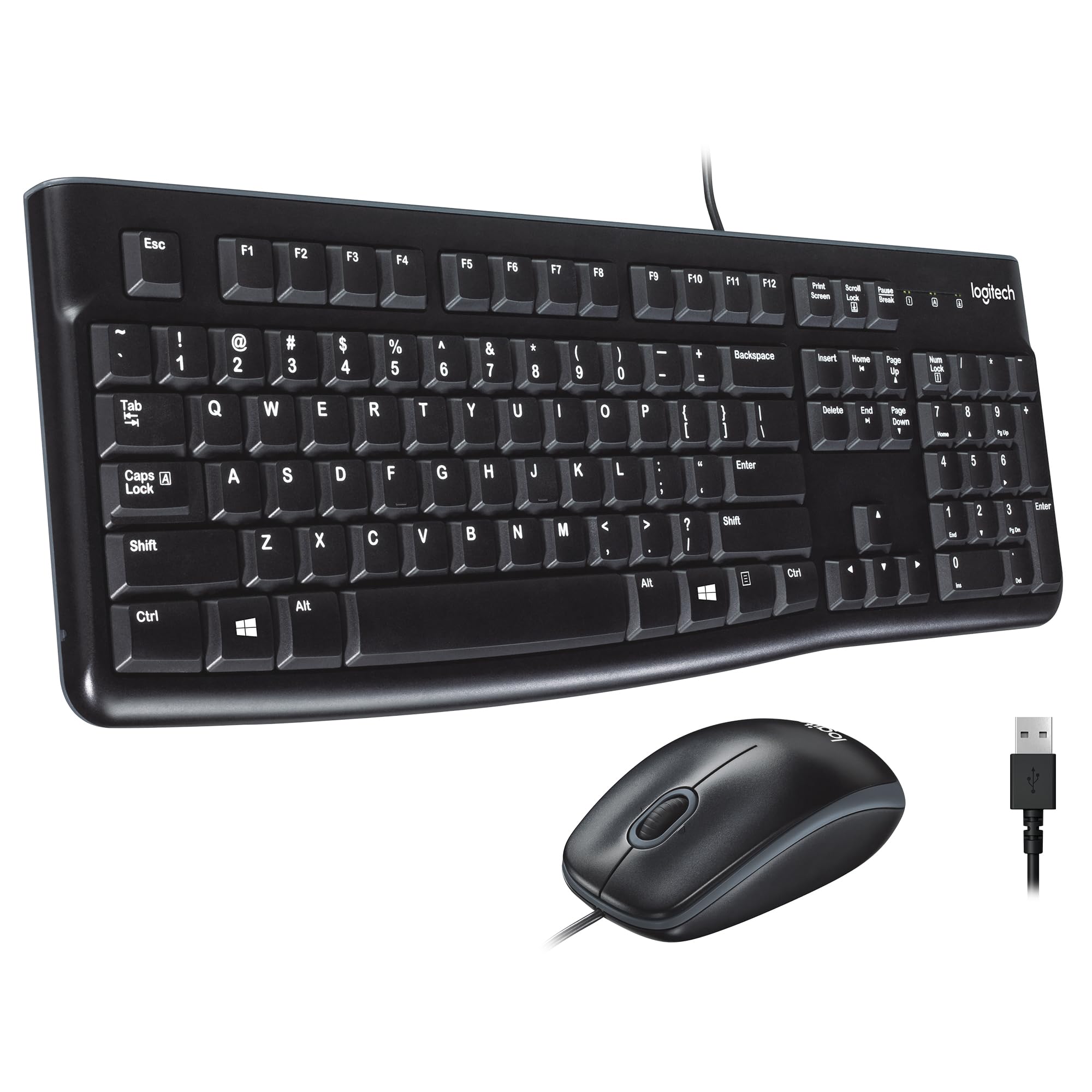 

MK120 Wired Desktop Set, Keyboard/Mouse, USB, Black [Parallel Import]