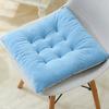 Decorative Contrast Edging Seat Pad Square Chair Cushion, Soft Plush Cushion with Straps, 15.75" x High Resilience Tatami Non Slip for Dining