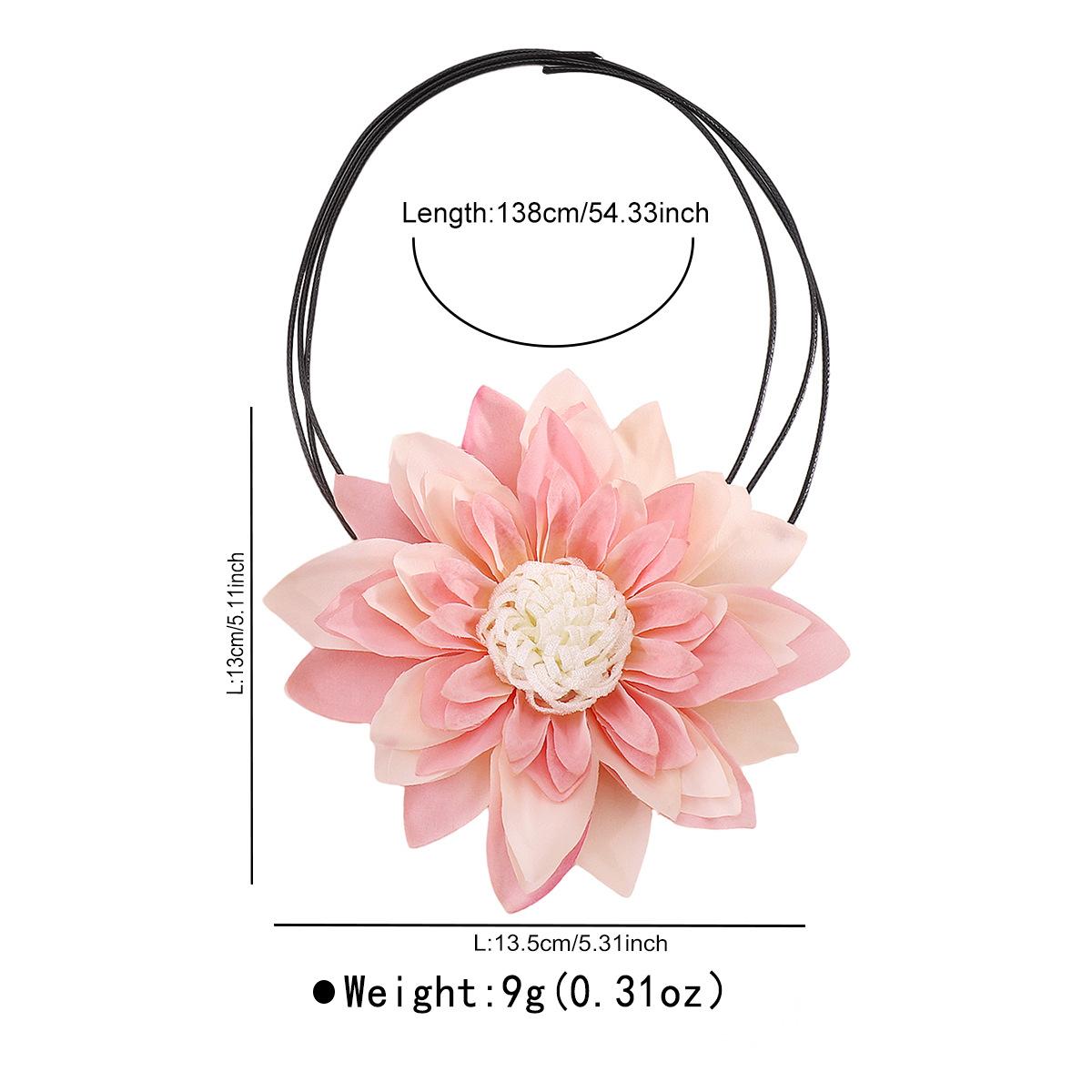 Fashion Big Brand Multilayer Colorful Flower Earrings Necklace Set Summer Vacation Style Simple Jewelry