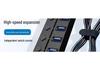 Seven-Port USB Hub with Switch for Desktop and Laptop Expansion