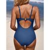 CHARMLEAKS Scalloped One Piece Swimsuit Women Ruched Tummy Control Bathing Suit Cut Out Monokini Swimwear