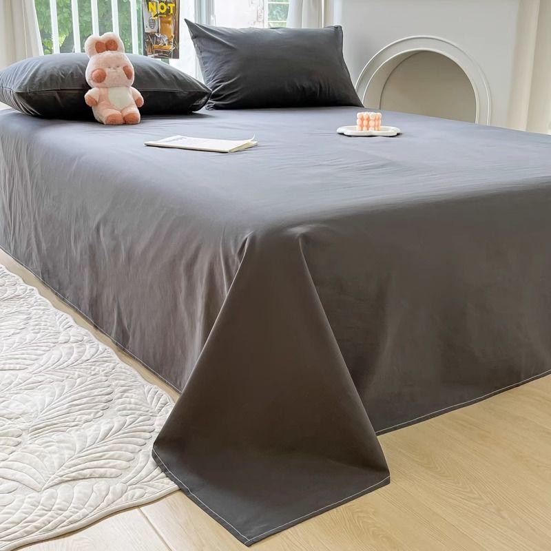 Plaid Thick Skin-friendly Pink Bed Sheet For Student Dorm Single Double Bed