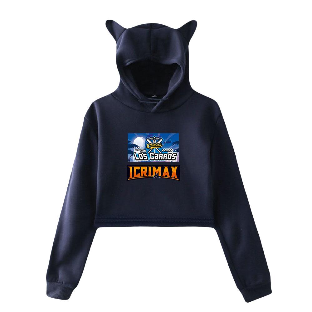 Cat Ear Hoodies Sweatshirt Icrimax for Women Sexy Pink Color Fashion Autumn Streetwear Cool Clothes