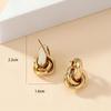 1 Pairs Metal Knot Hoop Earrings for Women Fashion Gold Silver Color Geometric Earring Cute Jewelry for Daily Wear
