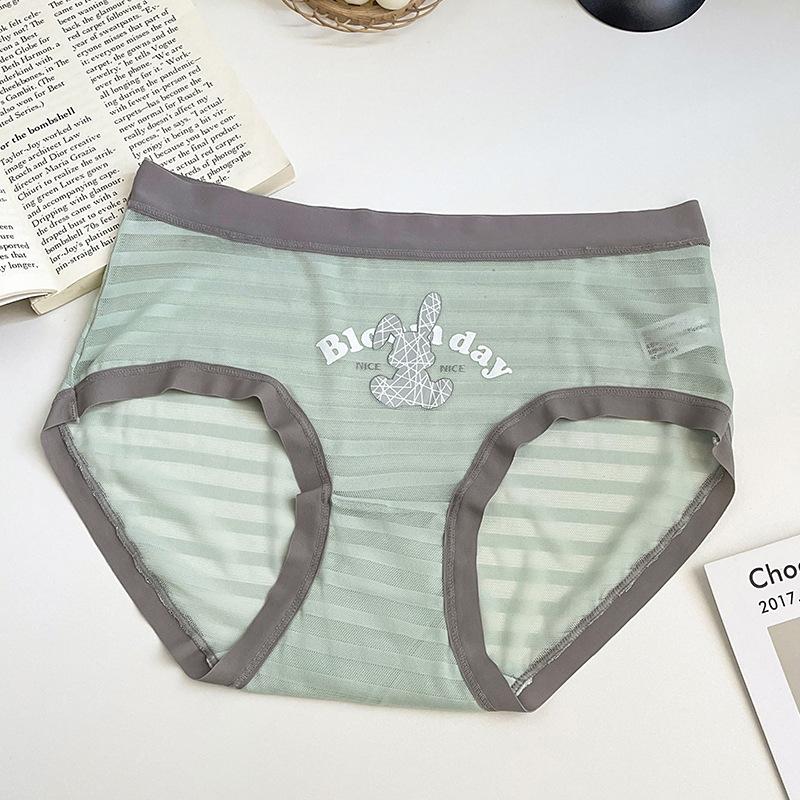 Women's Spring and Summer Thin New Fashion Letter Cotton Anti Bacterial Bottom Crotch Waist Underwear