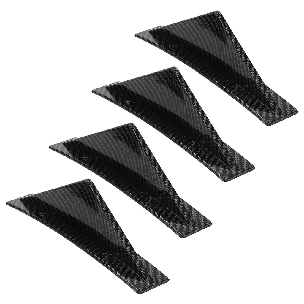 Car Rear Lower Bumper Diffuser Carbon Fiber Style Curved Universal Automobile Modification