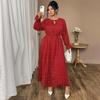 New Summer Printed Large Size Women's Dress with Polka Dot Fashion Loose Long Sleeve Women's Long Dresses Elegant Casual A Line Beach Ladies Dress