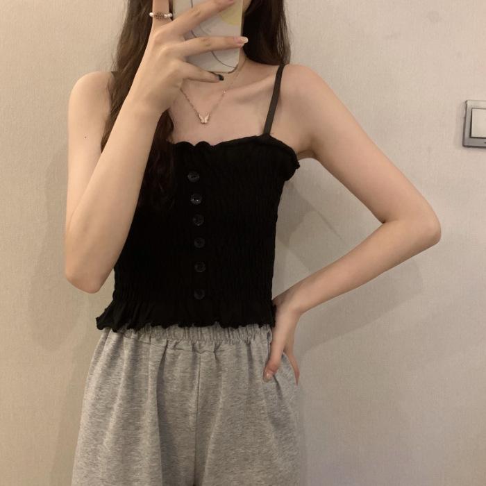 Women s Strapless French Wood Ear Camisole: Fashionable Summer Base Layer & Outerwear One Size