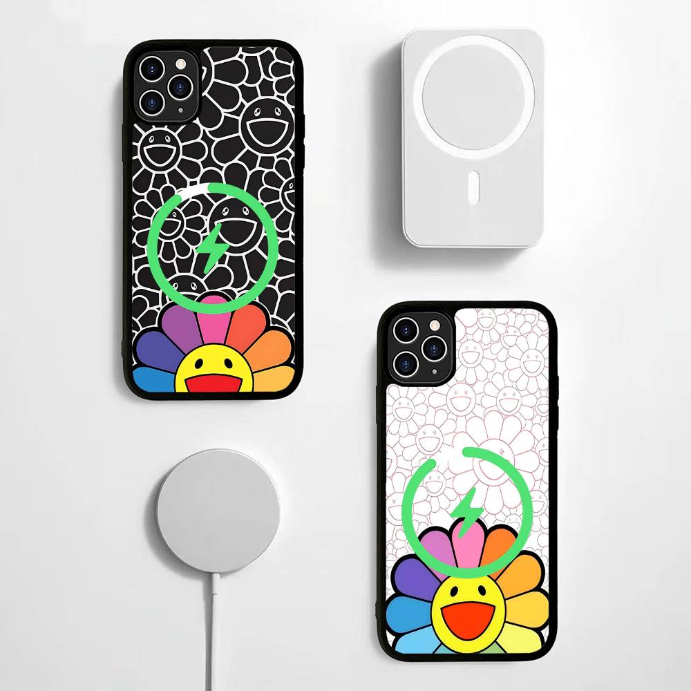 Japonský Artisti M-murakami T-takash Art Barevný Magnetický Kryt Pro iPhone 17 16 14 13 15 Pro Max Bezdrátové Nabíjení Kryt Telefonu