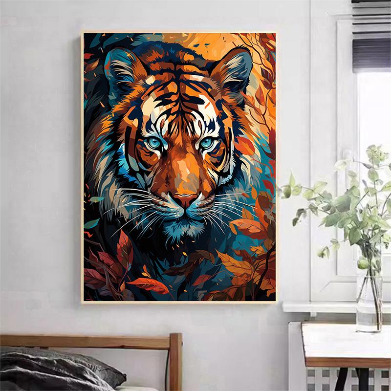5d DIY Diamond Painting Cross Stitch Animal Watercolor Tiger Diamond Embroidery Mosaic Full Round Drill Home Decor Arts