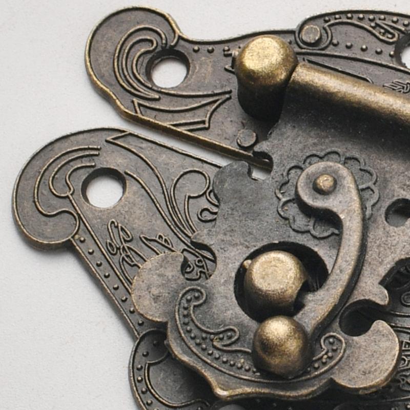Retro Metallkastenriegel Dekoratives Schloss Traditioneller Schubladenverschluss Geeignet für Antike Holztruhen & Schränke
