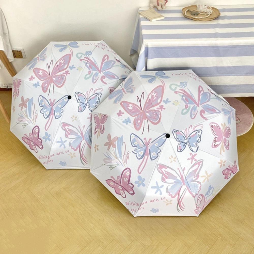 Windproof Butterfly Rain Umbrella UV Protection Folding Sun Umbrella  Women