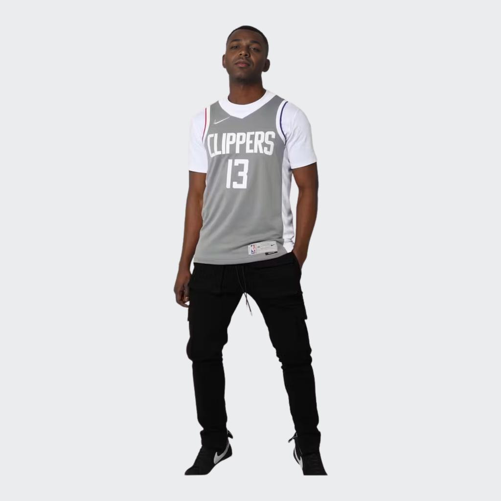 Nike NBA Quick-Dry Tank Top, SW Fan Edition 2020-2021, Clippers, Paul George #13 Men Tops Grey CW6808-002