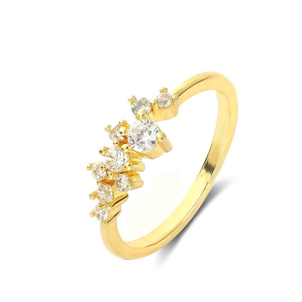 Women 18k Gold Plated Diamond Ring Fashion Handmade Jewelry