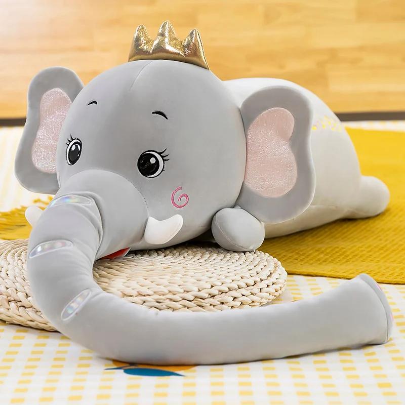 Lovely Stuffed Lying Elephant Plush Toys Big Size Cartoon Elephant Pillow Dolls Children Girls Birthday Gift