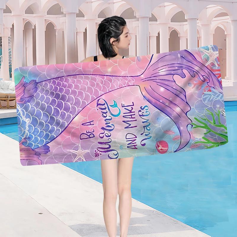 Custom Printed Microfiber Beach & Bath Towel - Soft, Breathable, Water-Absorbent Shawl
