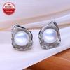 LSOOYH Natural Freshwater Cultured Pearl Earrings Silver Color Stud Earrings Fashion Gifts For Women Wholesale