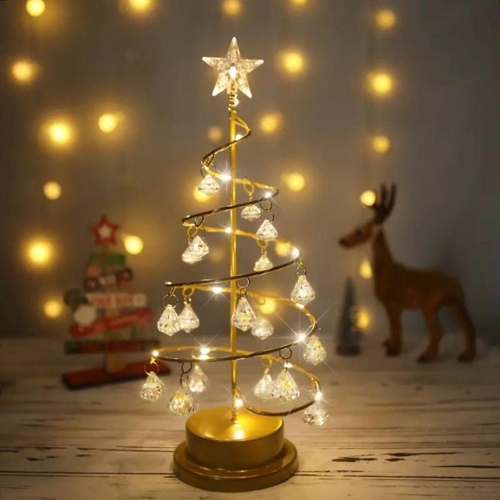 Iron Art Crystal Tree Night Lamp: Romantic Atmosphere Decor, Ideal for Christmas & Birthday Gifts